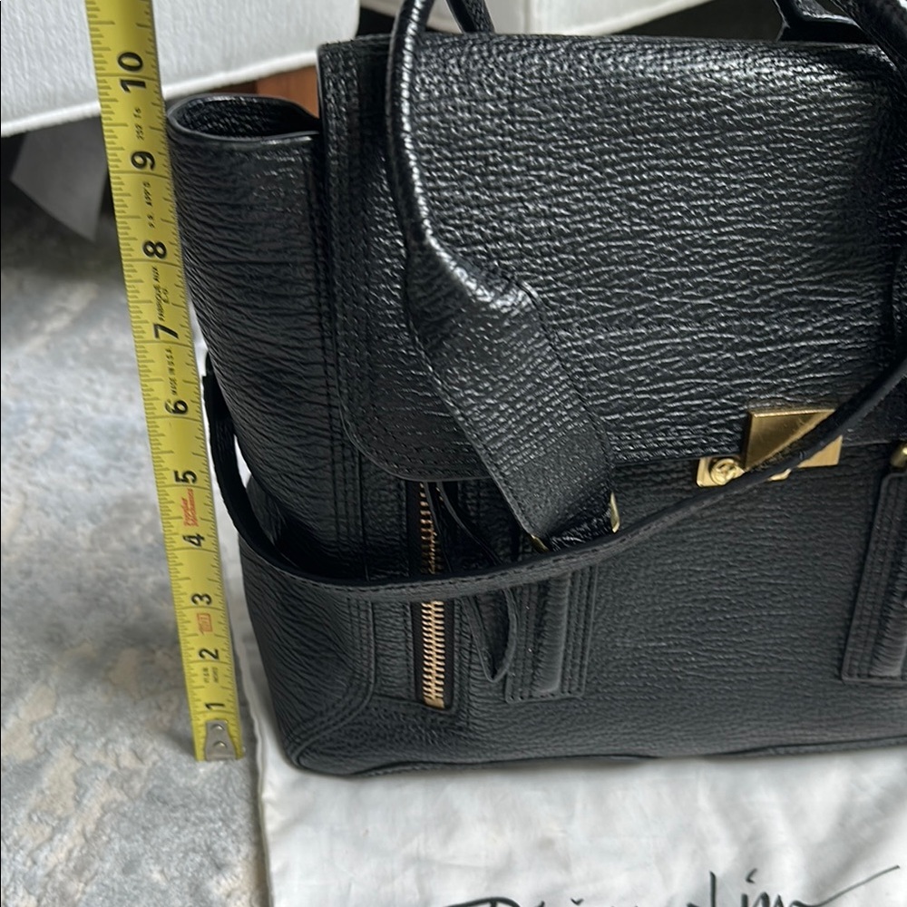 3.1 Phillip Lim Black Pashli Leather Satchel with Brass Hardware - Picture 9 of 10
